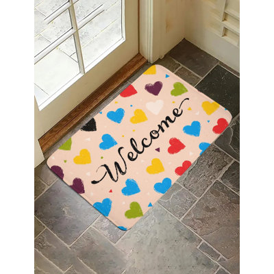 Heart Welcome Bath Rug For Bathroom, 16 X 24