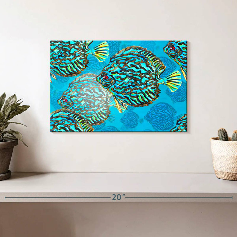 Poisson discus turquoise, H 8 po x l 12 po