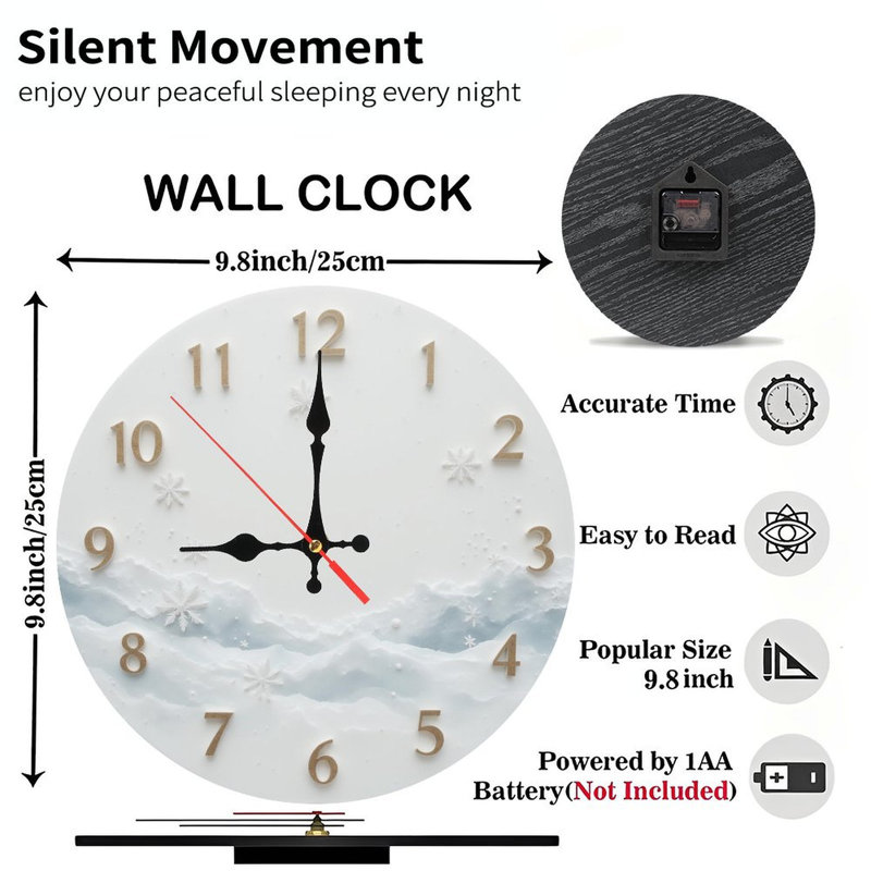Horloge-Face-Avec-Ornements-de-Noël