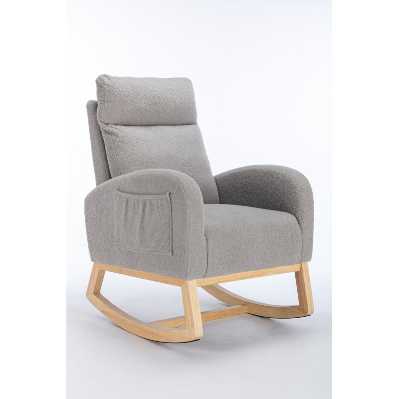 Solid Wood Rocking Chair, Light grey