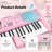 Piano Keyboard For Beginner,61 Keys Electric Keyboard Piano Portable Music Keyboard With Lighted Up Keys For Kids Teens, Back To School Piano With Stand Pedal Microphone USB-101292793