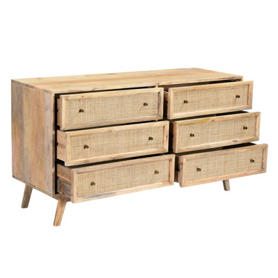 Shriya Solid Wood 147cm W 6 - Drawer Chest of Drawers