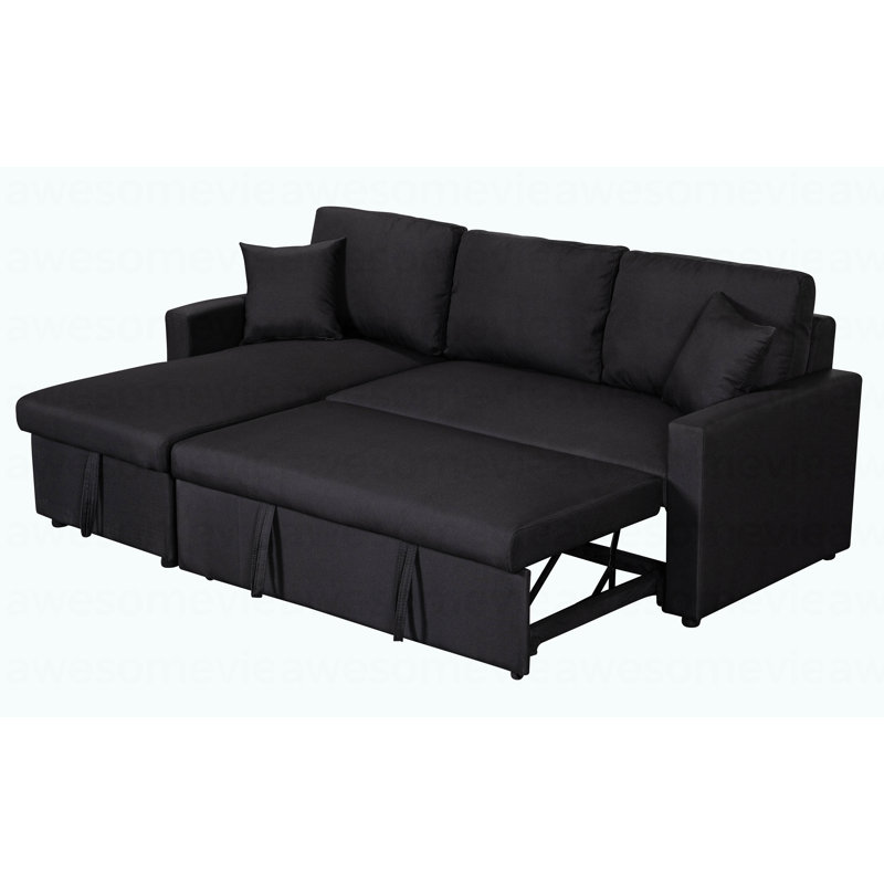 Canapé modulaire réversible moderne en tissu de lin l 82 po avec méridienne moderne