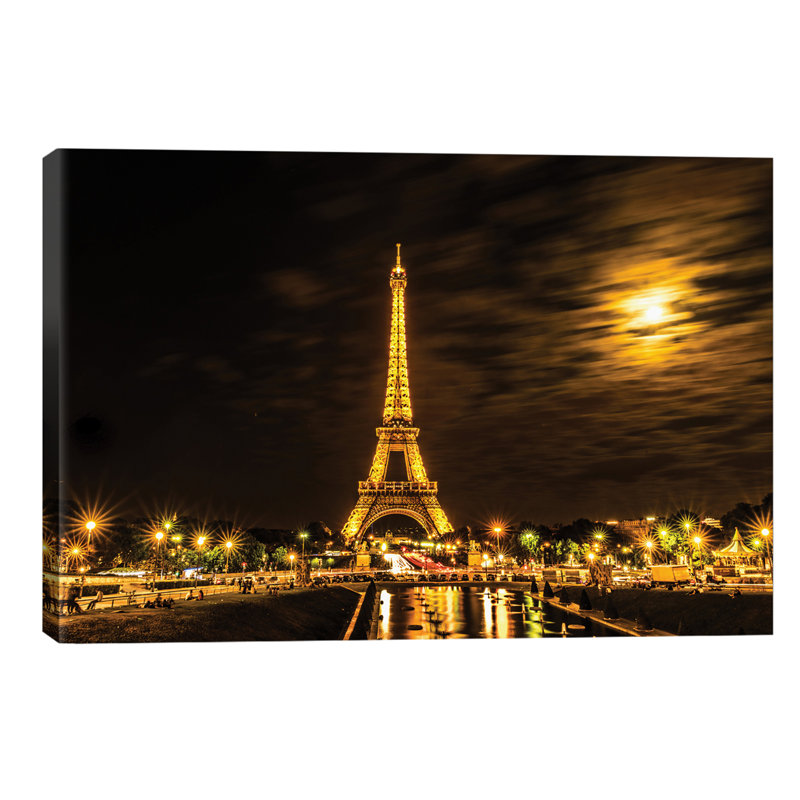 Moonlight Over Paris by Anders Jorulf - No Frame Print on Canvas, 101.6 cm H x 66.04 cm W x 1.91 cm D
