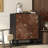 Crane Pattern Solid Wood Shoe Cabinet 17 Pair Shoe Storage Cabinet