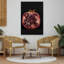 Ruby Red Pomegranate Organic Vibrant Contemporary Fruit Wall Art Print 1 Piece Wrapped Canvas Wall Art-1367887946