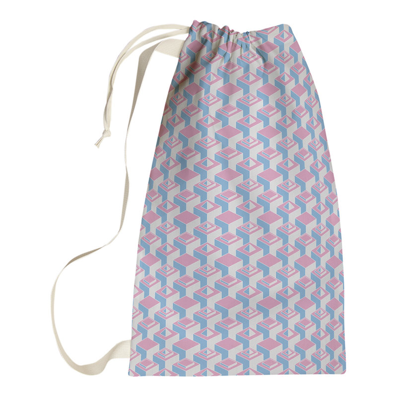 Sac à linge gratte-ciels, H 29 po x l 18 po x P 1,5 po, Rose / sarcelle