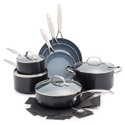 Batterie de cuisine antiadhésive en aluminium anodisé dur 11 pièces GreenPan Valencia Pro
