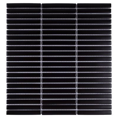 Porcetile 11.2 in. x 11.91 in. Stacked Porcelain Mosaic Wall and Floor Tile