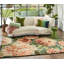 Wool Floral Area Rug in Green/Blue/Light Orange-76019422