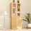 Bibliothèque en bois 71 "avec portes en verre H 71"