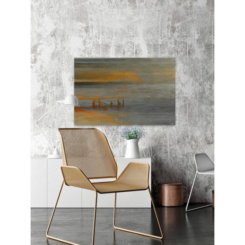 «Lake Time B» par Parvez Taj - peinture sur toile tendue, H 20 po x l 30 po x P 1,5 po
