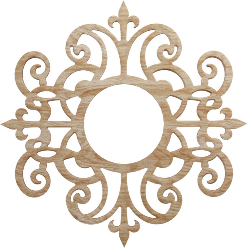 Médaillon de plafond en bois d'aulne Dijon 16 po x 5 pi 1/4 po x P 3/8 po, Chêne rouge, H 16 po x l 16 po x P 0,25 po
