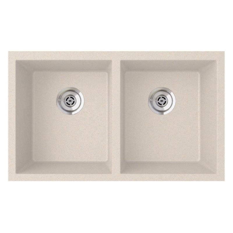 Évier de cuisine à double cuve encastré 33 po x 22 po granite, Granito