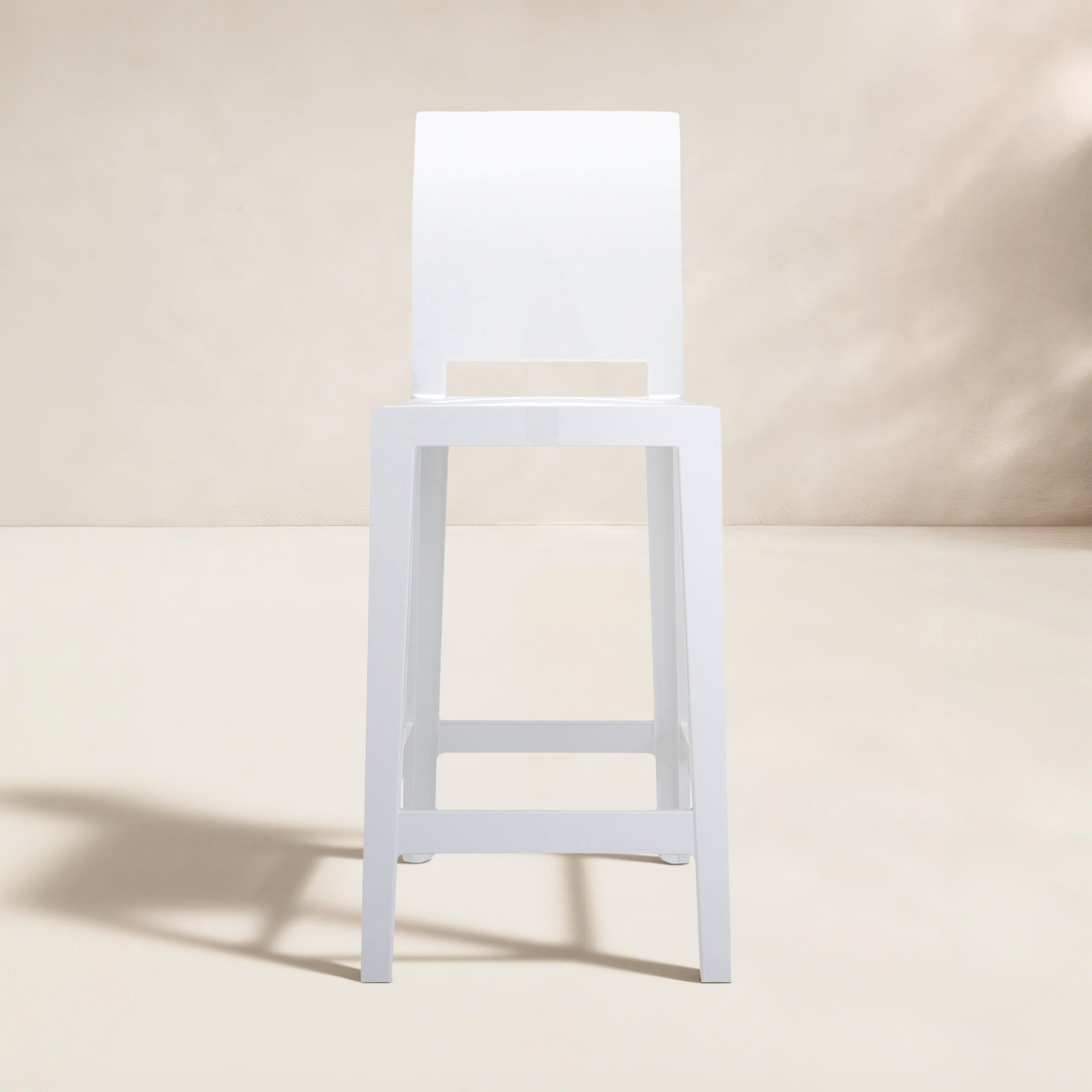 One More Outdoor Bar Stool, Counter, Glossy White