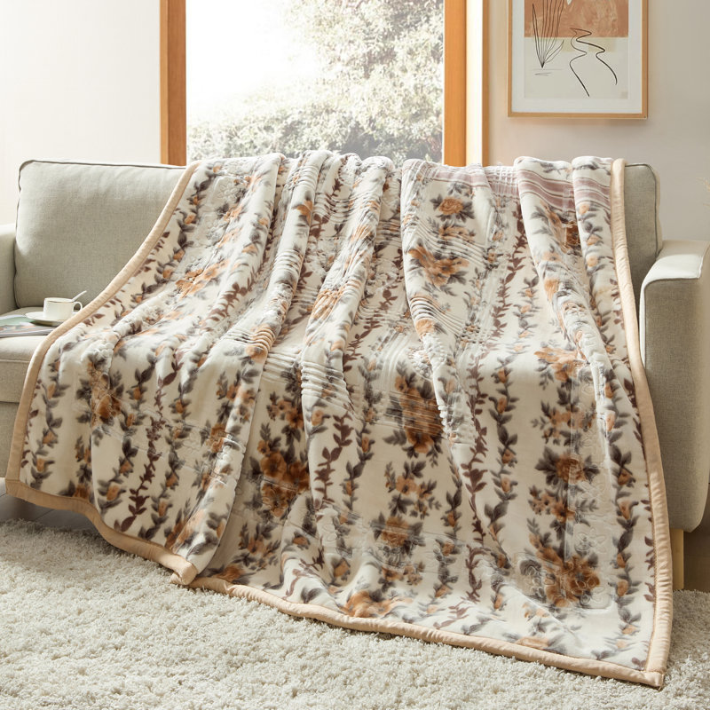 Couverture en peluche Nestl, Grand lit, Beige