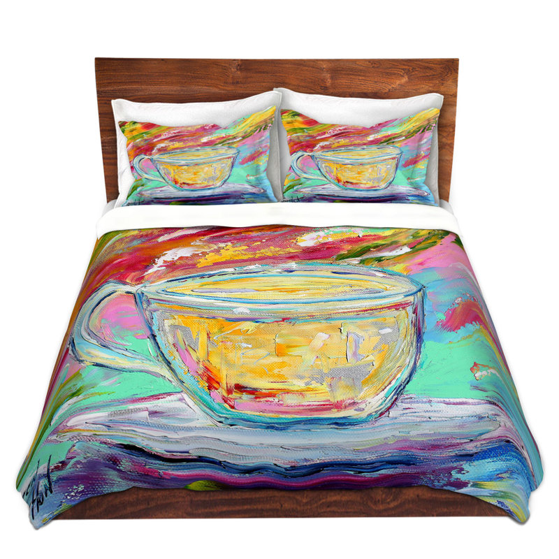  Housses de couette en microfibre Karen Tarlton Camomille Tea, Housse de couette simple + 1 taie décorative stan