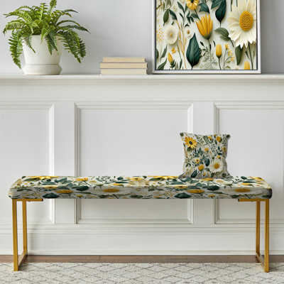 Banc rembourré or