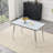 Modern Minimalist Rectangular Dining Table, Suitable For 4-6 People. Tempered Glass Countertop+Lower MDF Board,Imitation Marble Texture, Silver Metal Tapered Legs. Suitable For Minimalist Restaurants.-768176034