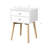 Alexander Side Table,Bedside Table with 2 Drawers and Rubber Wood Legs, Mid-Century Modern Storage Cabinet for Bedroom Living Room-329415635