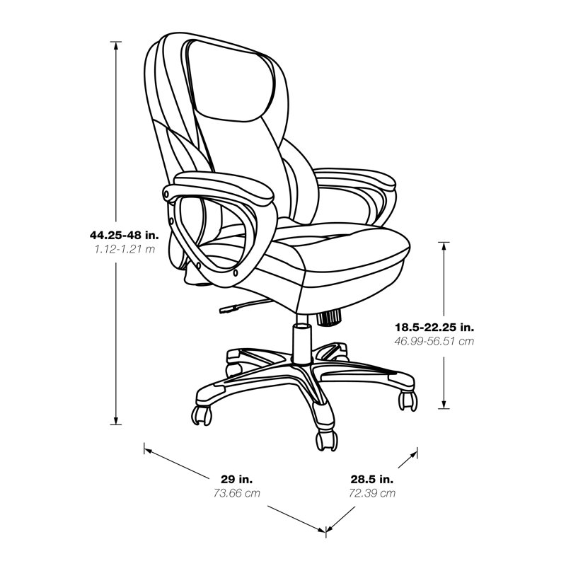 Fauteuil de direction , Noir, Titane