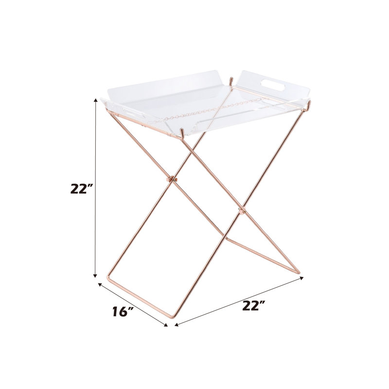 Table-plateau en acrylique et cuivre transparent Cercie