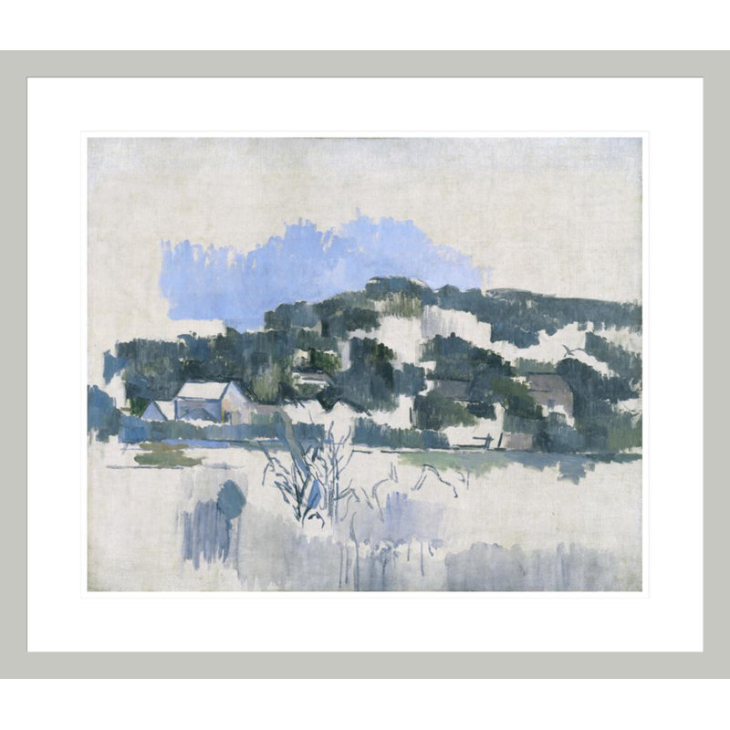 «Maisons sur la colline» par Paul Cézanne - Impression Giclée encadrée, H 23,5 po x l 27,31 po