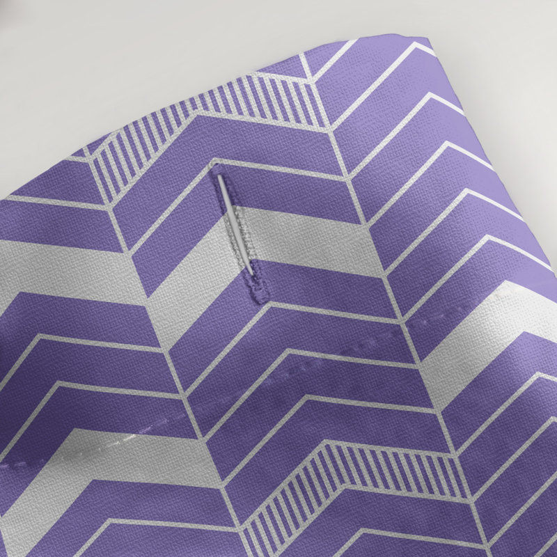 Rideau de douche simple à chevrons, Mauve / Blanc