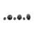 Vases Stoneware Modern Decorative Accent for Home Office Living Room Set of 3 - 15", 12", 9" Black