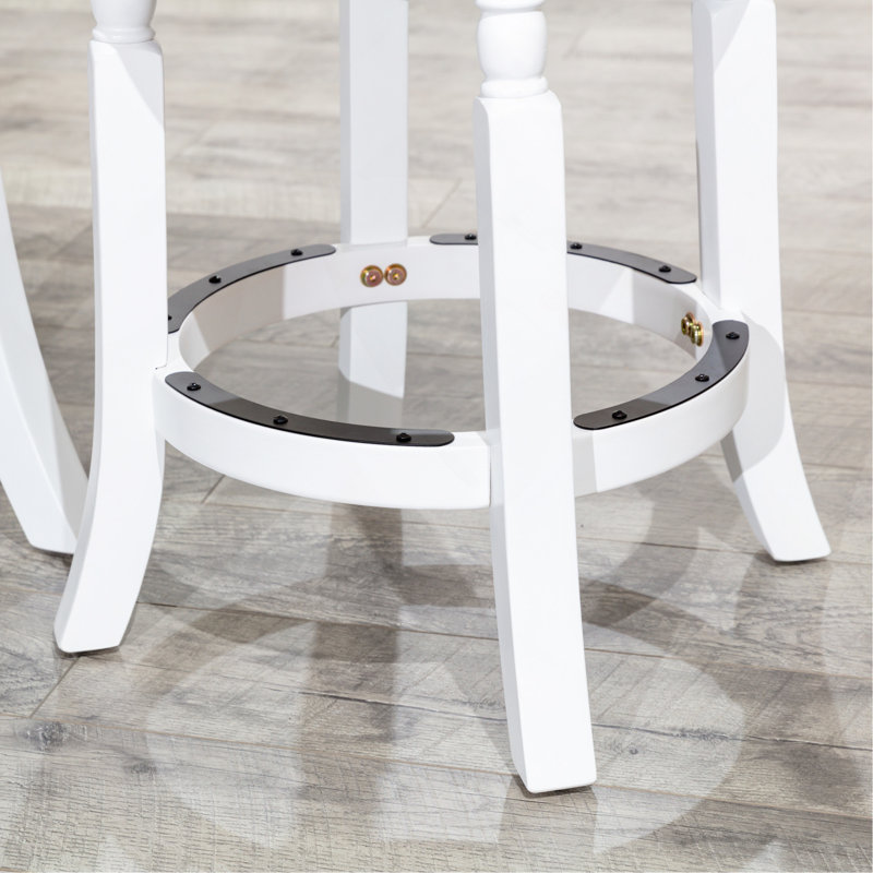 Tabouret 30 ", Siège noir / cadre blanc 