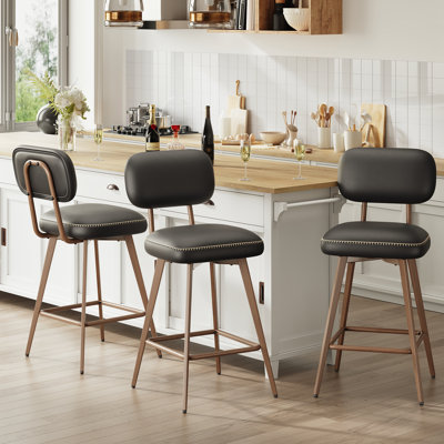 Tabourets de comptoir pivotants modernes avec structure en métal
