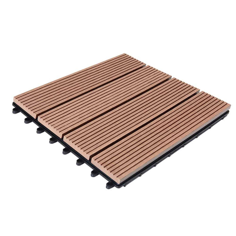 Tiggs 30cm L x 30cm W Manufactured Wood Interlocking Deck Tile, Terracotta