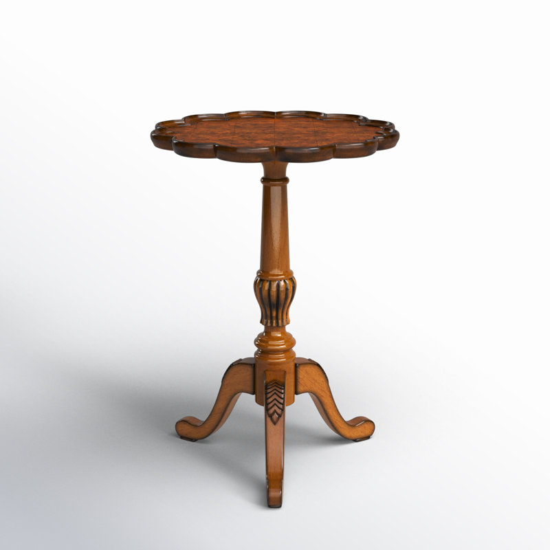 Dansby Pedestal Side Table, Olive Ash Burl