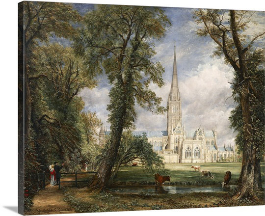 « La cathédrale de Salisbury vue depuis le jardin de l'évêque », de John Constable – Reproduction sur toile tendue