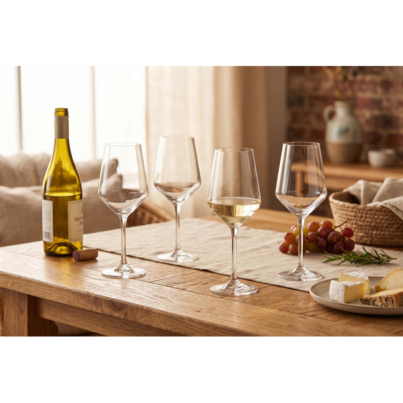 Ensemble de 4 verres à vin blancs Bolero - 350 ml (11,8 oz) verre à vin tout usage pour chardonnay, sauvignon blanc, pinot grigio - va au lave-vaisselle
