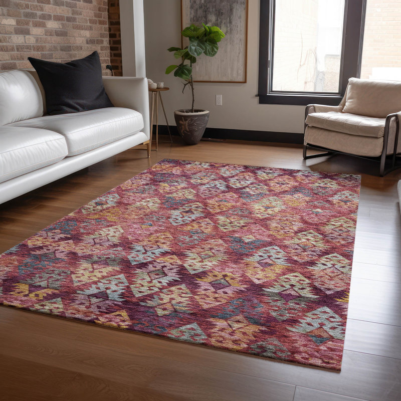 Tapis paprika lavable à la machine intérieur / extérieur ACN1637 2 pi 6 po x 3 pi 10 po, Rectangle 10 pi x 14 pi