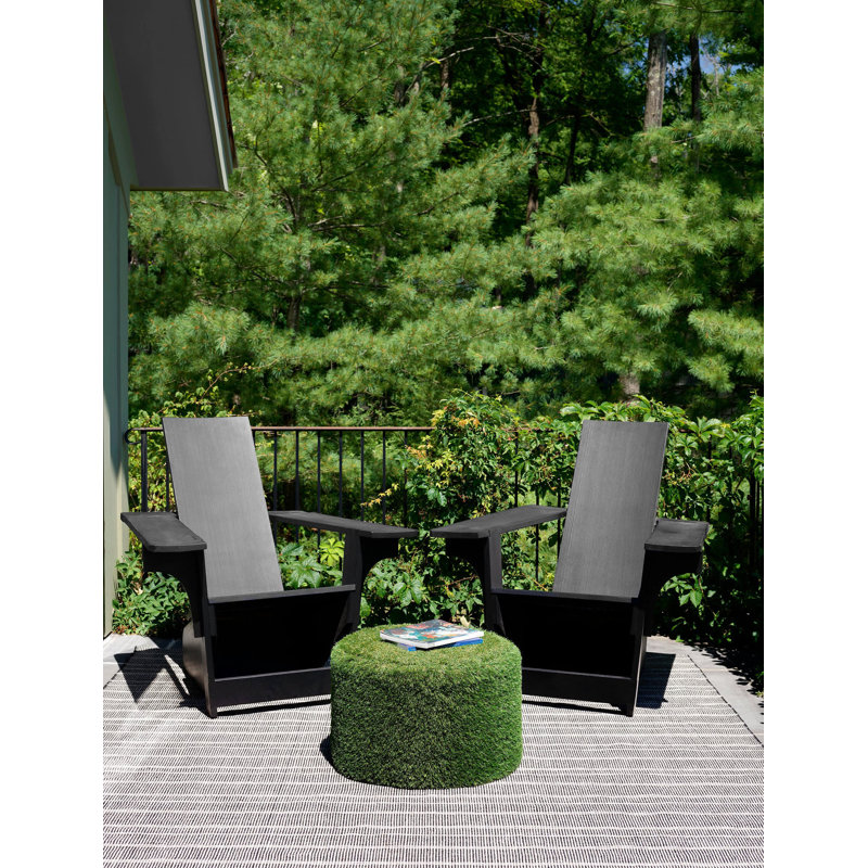 Samson Black Handwoven Indoor/Outdoor Rug, Rectangle 8'6" x 11'6"