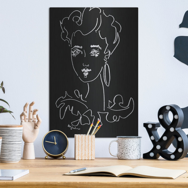 «Ivy Bronx», «Autre Face Noir» par Holly Wojhan, art mural en métal, H 16 po x l 12 po
