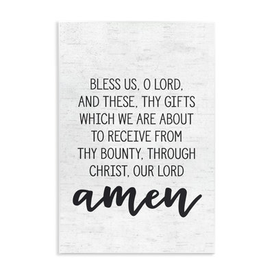 Bless Us O Lord Before Meal Prayer Subtle Typography - Floater Frame Graphic Art Print