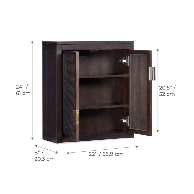 Armoire murale de rangement au-dessus de la toilette Ameer, Espresso