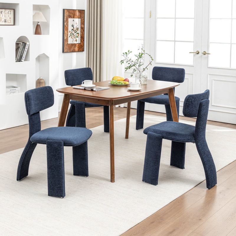 Chaises de salle à manger rembourrées Modern, Blue