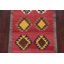 Tapis en laine rouge 3 pi 6 po x 6 pi 7 po one-of-kind à la main noué la new age Sewell