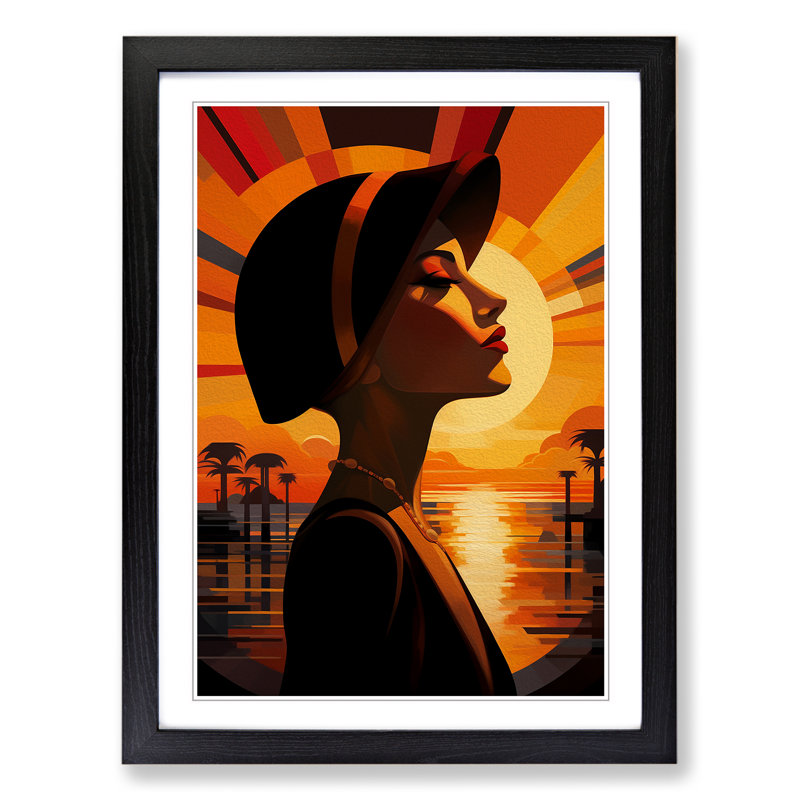 Single Picture Frame Print on Wood, 34cm H x 25cm W, Black Framed