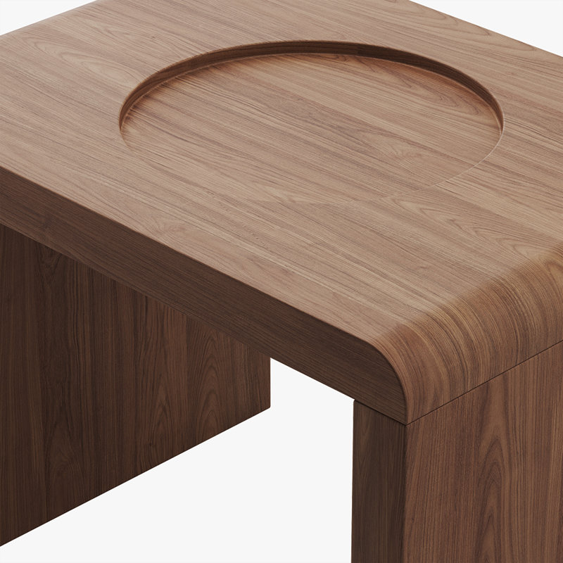 Sectionals Drink Holder, MDF, Walnut Veneer