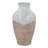 Terracotta Amphora Vase with Distressed White and Natural Tan Finish