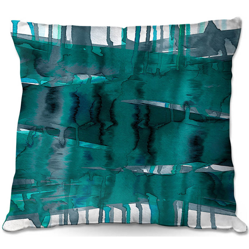Reversible Throw Pillow, 18" x 18", Teal