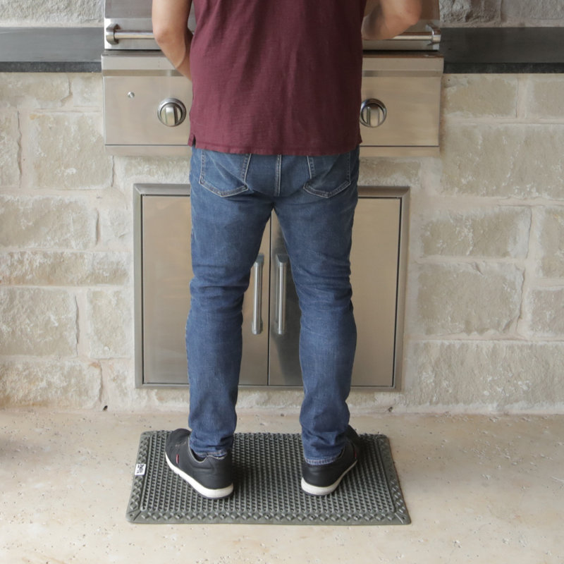 Solid Color Water Resistant Anti-Fatigue Non-Skid Kitchen Mat, Green