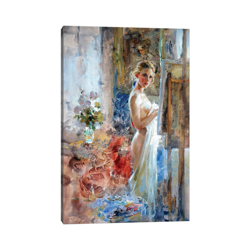 In Front Of The Picture by Igor Zhuk - Painting on Canvas, Wrapped Canvas, 30.48cm H x 20.32cm W x 1.91cm D