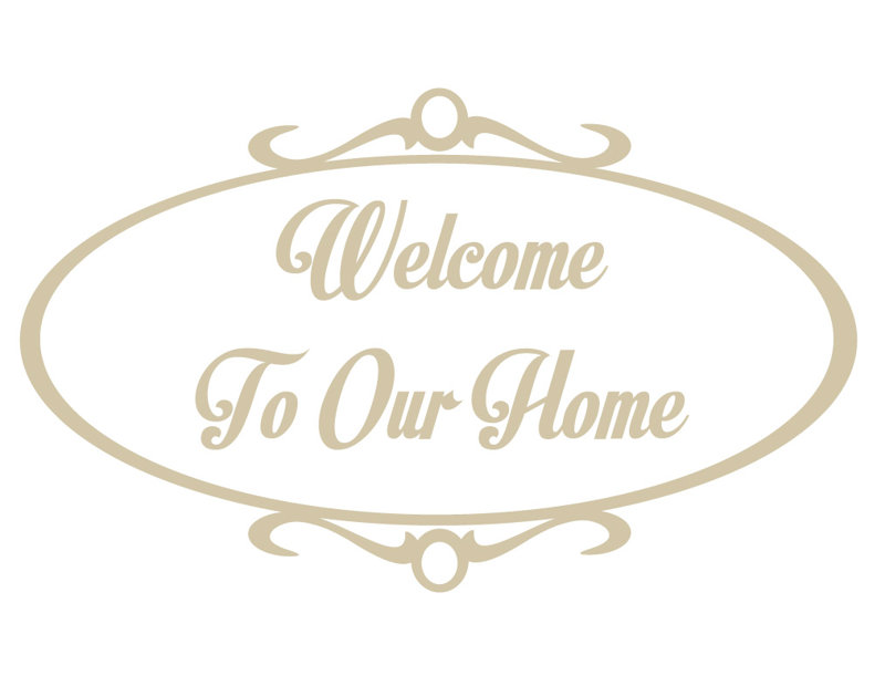 Décalcomanie murale welcome to home, H 36 po x l 60 po x P 0,01 po, Beige