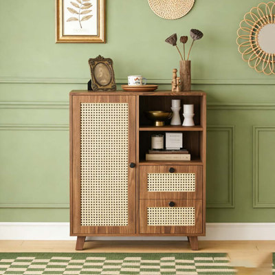 Buffet en rotin avec tablette réglable